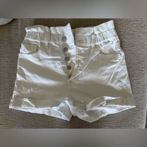 Express White High Waist Button-Up Shorts